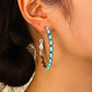 Artificial Turquoise C-Hoop Earrings - Blue Verve Boutique