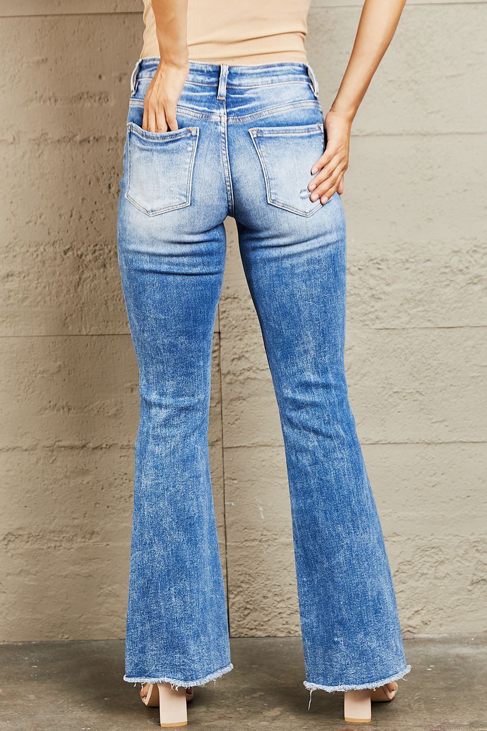 BAYEAS Izzie Mid Rise Bootcut Jeans - Blue Verve Boutique