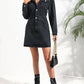 Buttoned Collared Neck Denim Mini Dress - Blue Verve Boutique