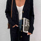 Cable-Knit Button Down Cardigan with Pockets - Blue Verve Boutique