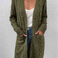 Cable-Knit Button Down Cardigan with Pockets - Blue Verve Boutique