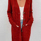 Cable-Knit Button Down Cardigan with Pockets - Blue Verve Boutique