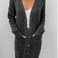 Cable-Knit Button Down Cardigan with Pockets - Blue Verve Boutique