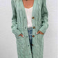 Cable-Knit Button Down Cardigan with Pockets - Blue Verve Boutique