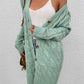 Cable-Knit Button Down Cardigan with Pockets - Blue Verve Boutique