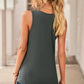 Ribbed Buttoned V-neck Tank - Blue Verve Boutique