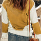Two-Tone Openwork Rib-Knit Sweater - Blue Verve Boutique
